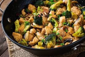 Broccoli Stir-Fry With Chicken and Mushrooms